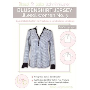 Papierschnittmuster lillesol women No.5 Blusenshirt Jersey Gr. 34-50